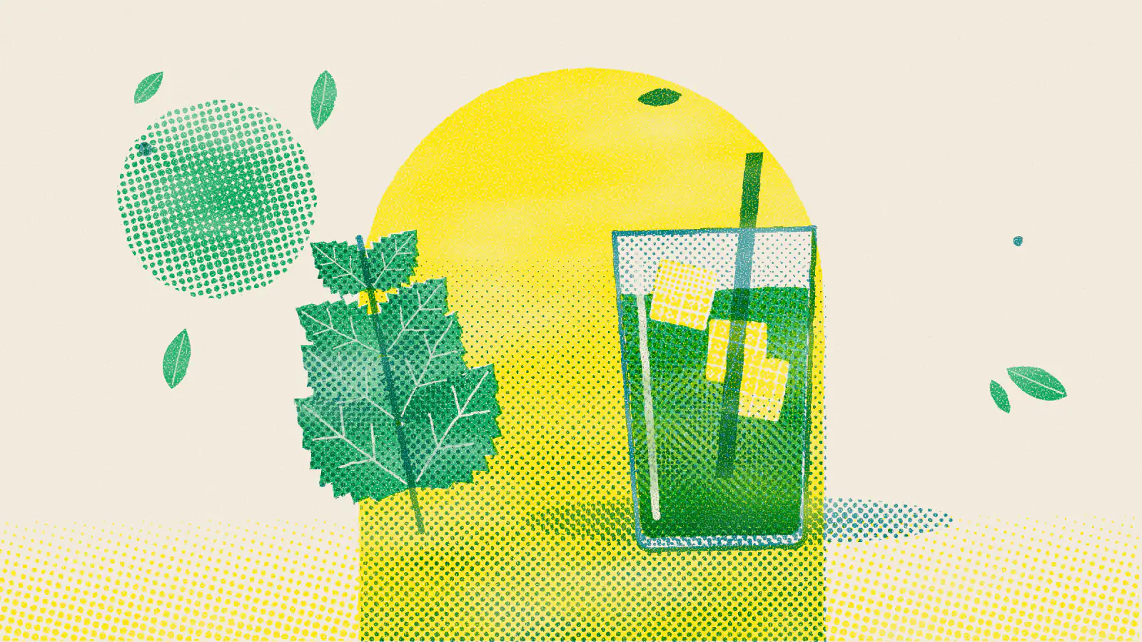 Risograph-style illustration: 10 Peppermint Tea Benefits You Should Know