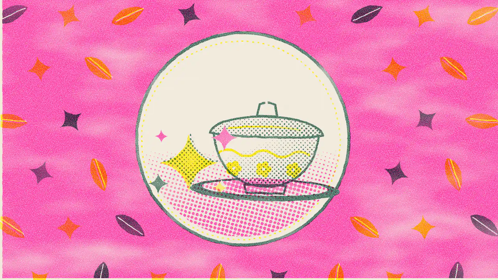 Risograph-style illustration: Benefits of Tea: 15 Reasons to Drink It Every Day