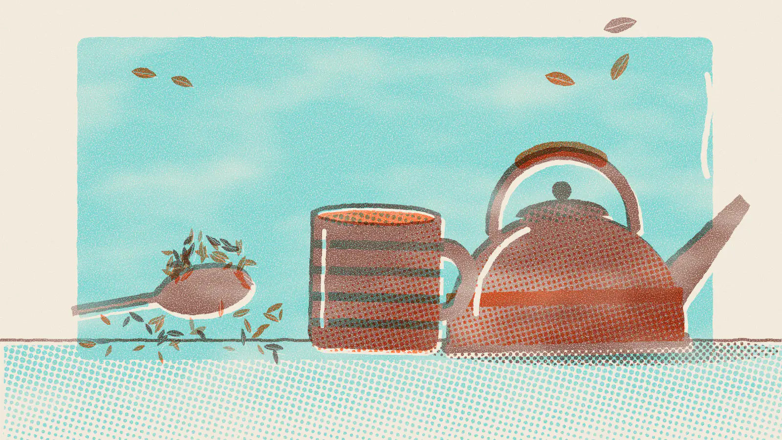 Risograph-style illustration: Best Electric Kettle for Tea: What to Look For First