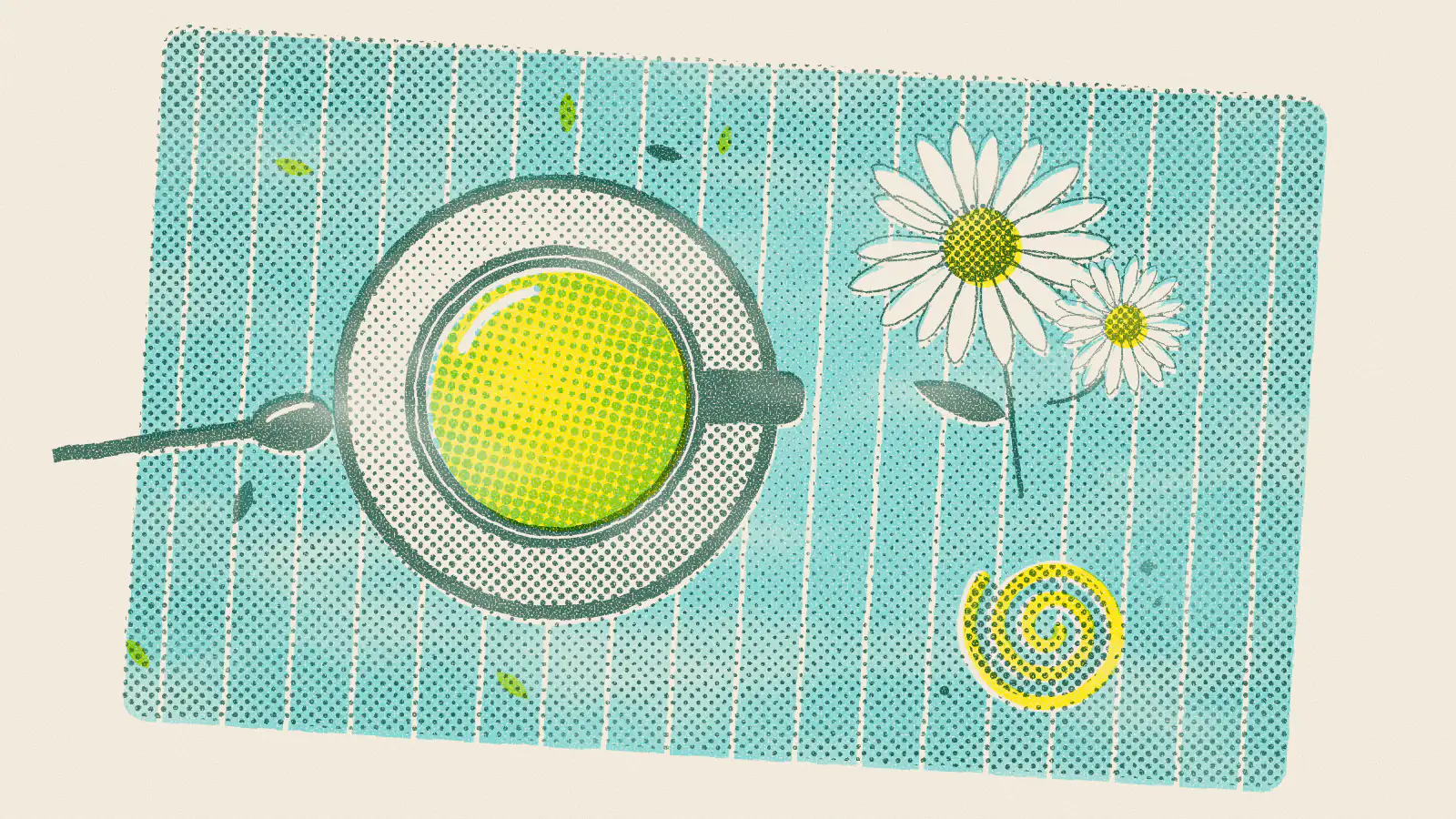Risograph-style illustration: Best Herbal Tea for Constipation: What Really Helps