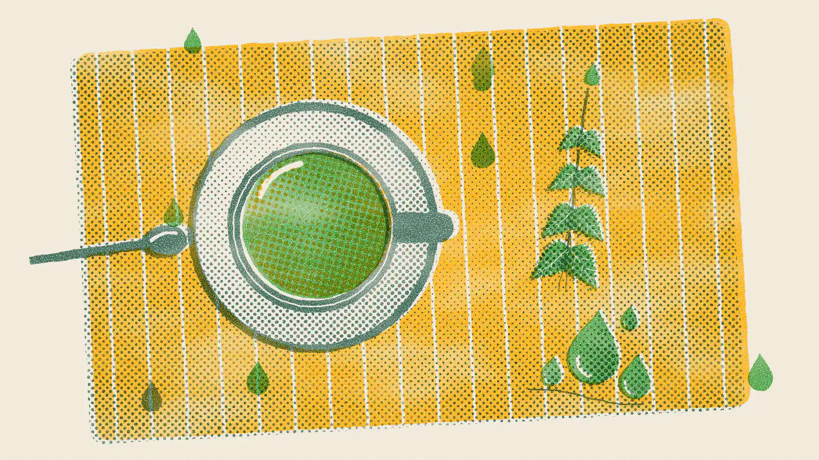Risograph-style illustration: Best Tea for Fatty Liver: 6 Options Worth Trying