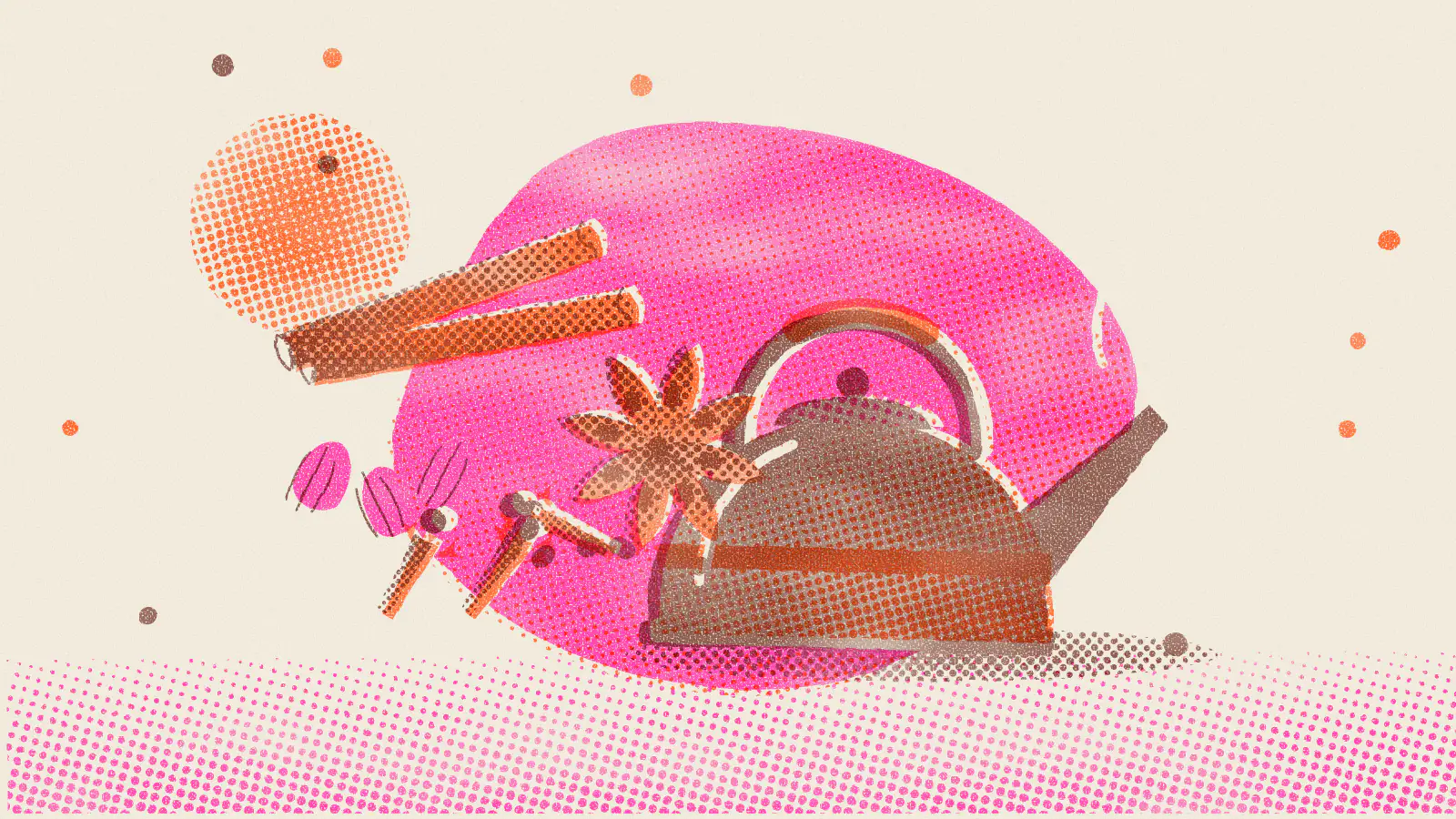 Risograph-style illustration: Chai Tea: What It Is, Health Benefits and How to Make It