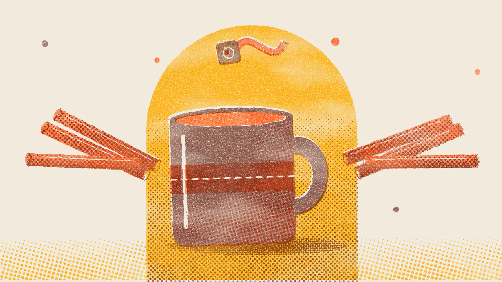 Risograph-style illustration: Chinese Tea for Weight Loss: Best Types and How to Use Them