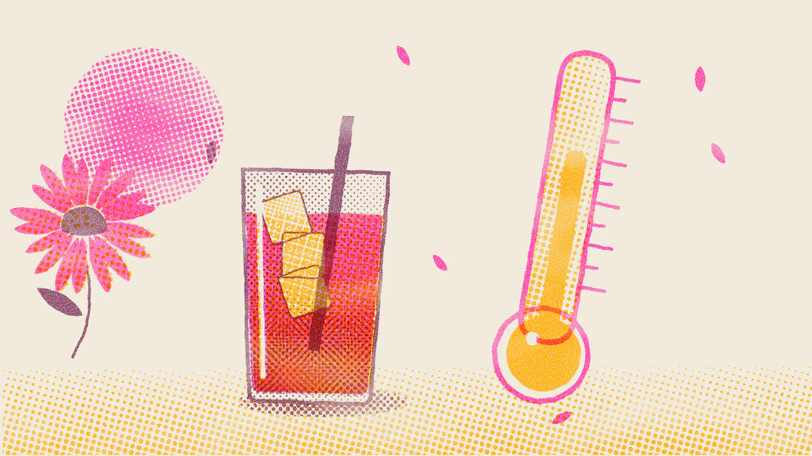 Risograph-style illustration: Cold Brew Tea: Ratios and Steep Times for Every Type