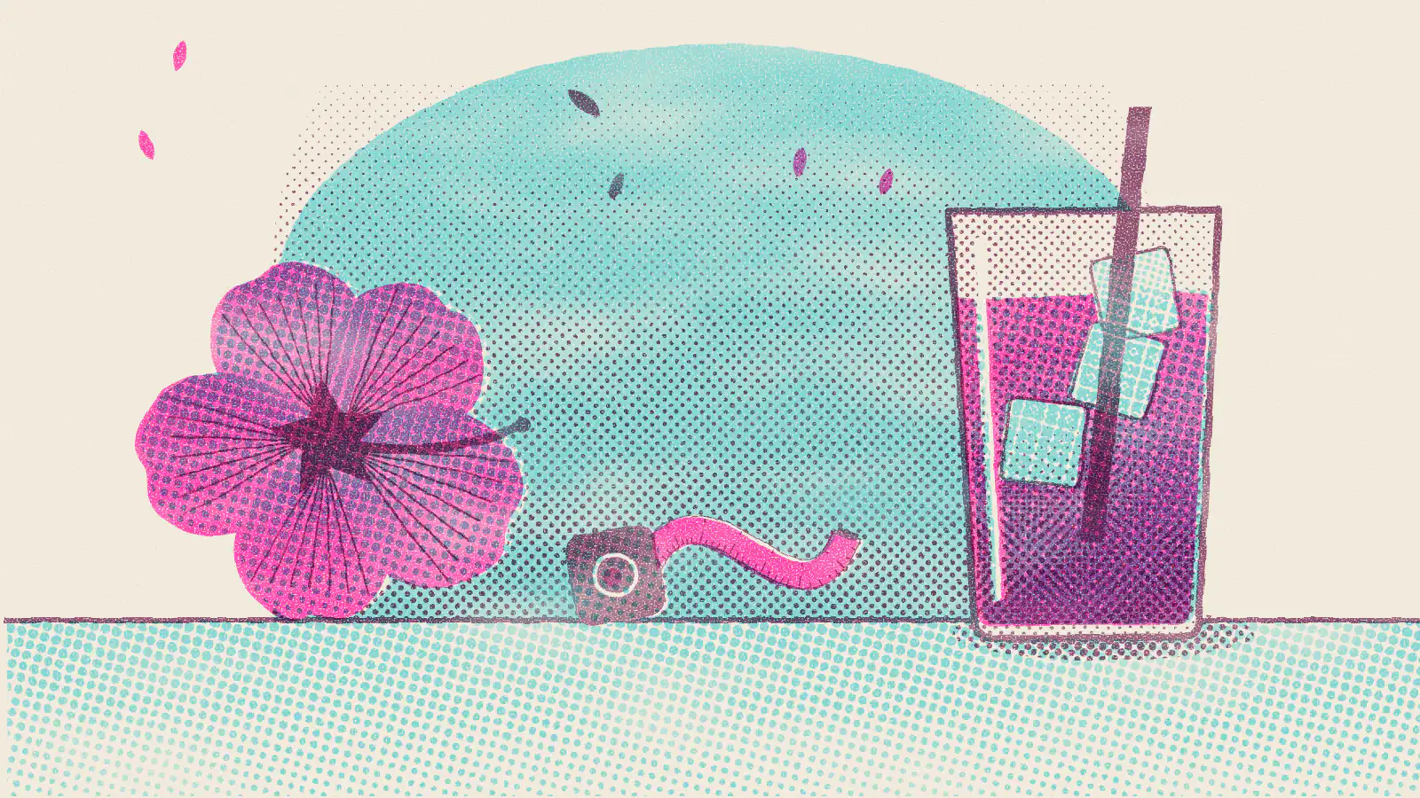 Risograph-style illustration: Detox Tea for Weight Loss: Does It Really Work?