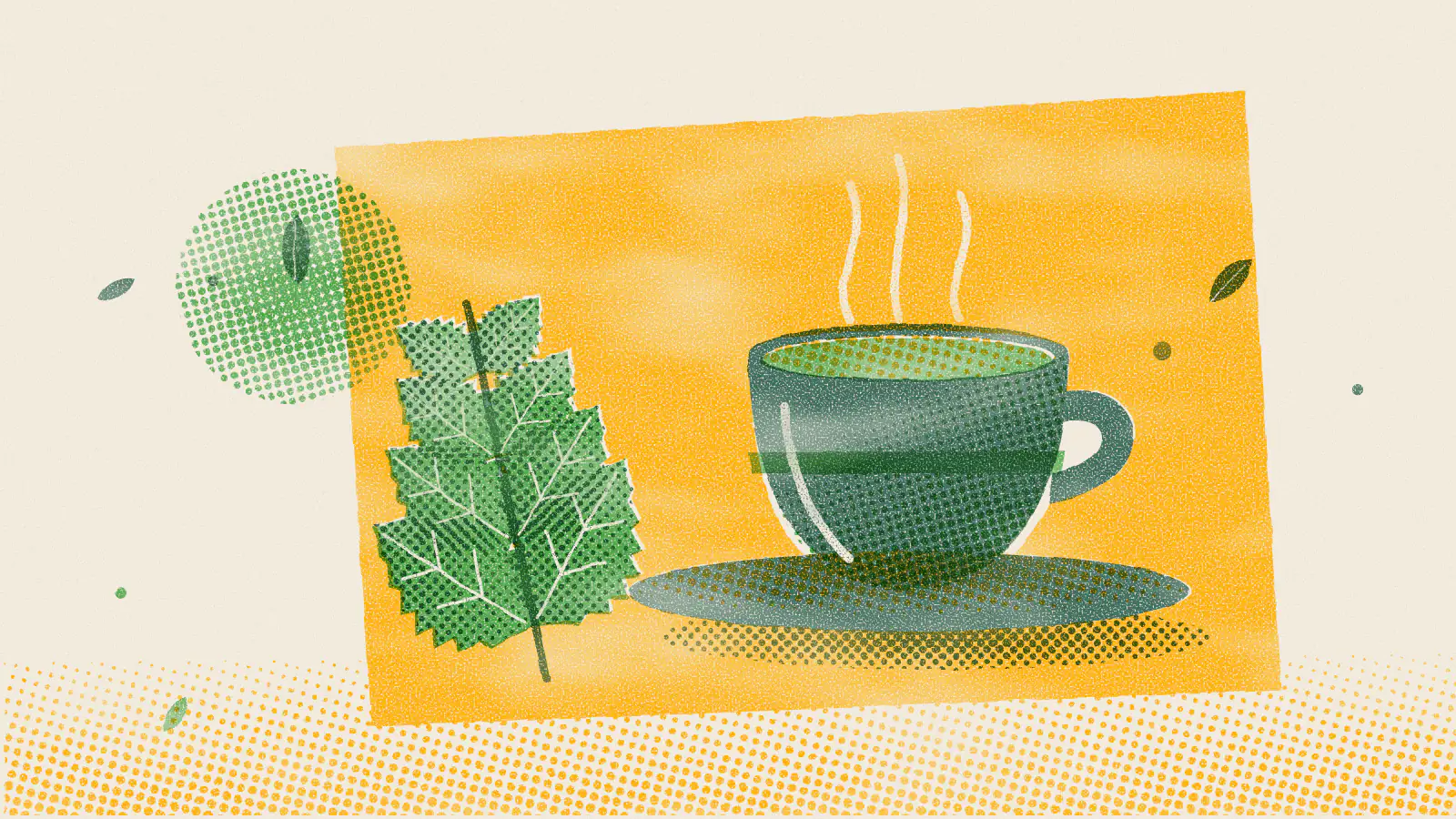 Risograph-style illustration: Do Herbal Teas Break a Fast? The Full Answer