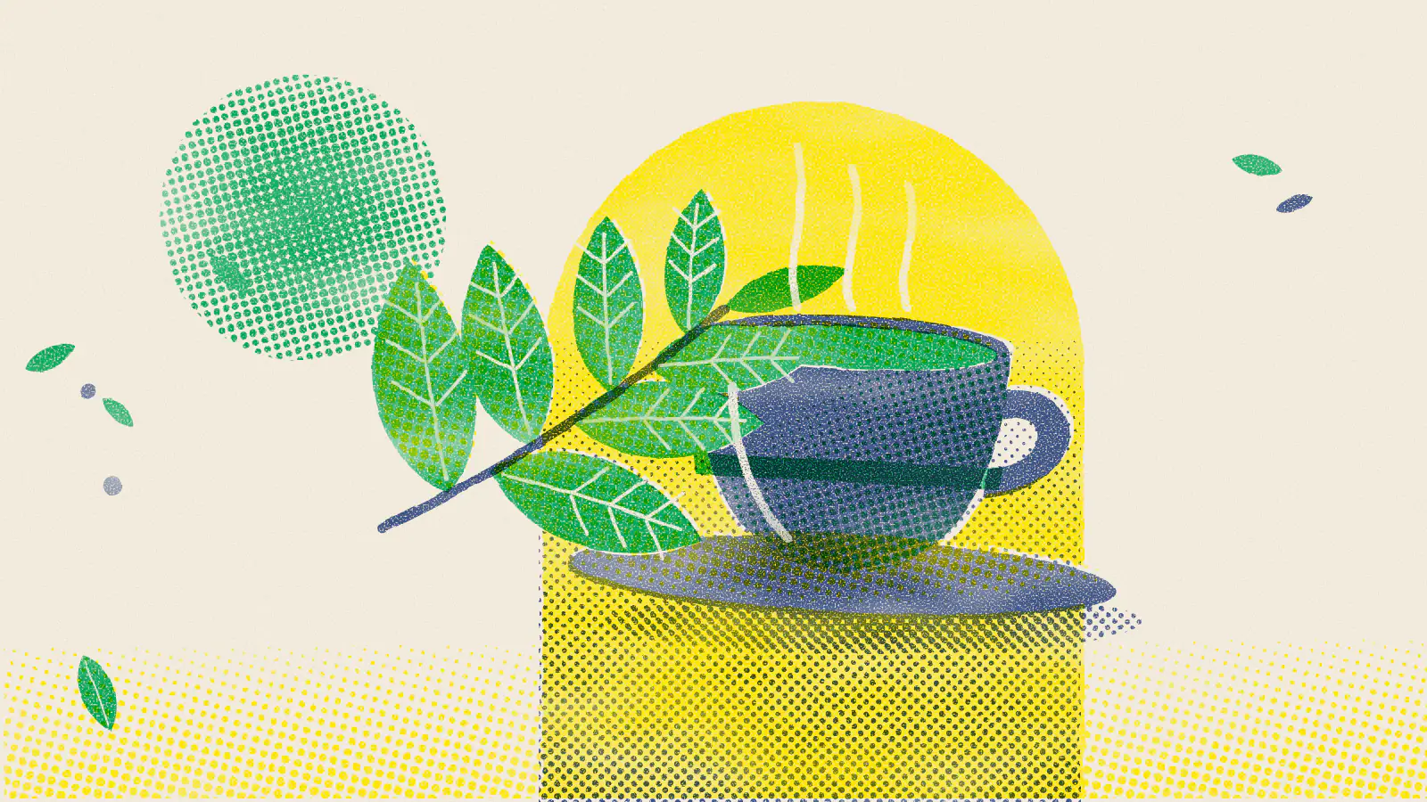 Risograph-style illustration: Fertility Tea for Women: What the Research Really Says