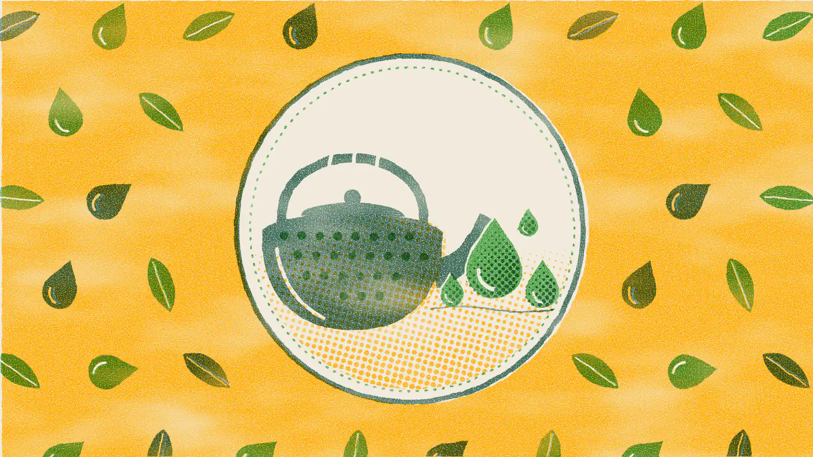 Risograph-style illustration: Can Green Tea Detox Your Body? What Science Says