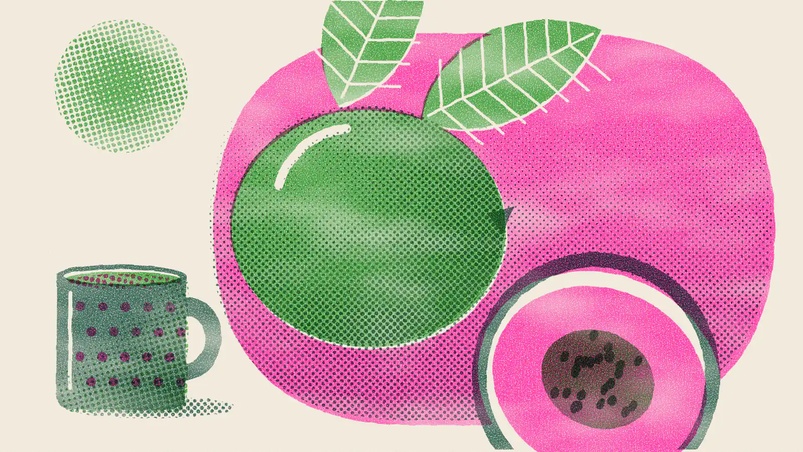 Risograph-style illustration: Guava Leaf Tea: Benefits, Side Effects and How to Make It