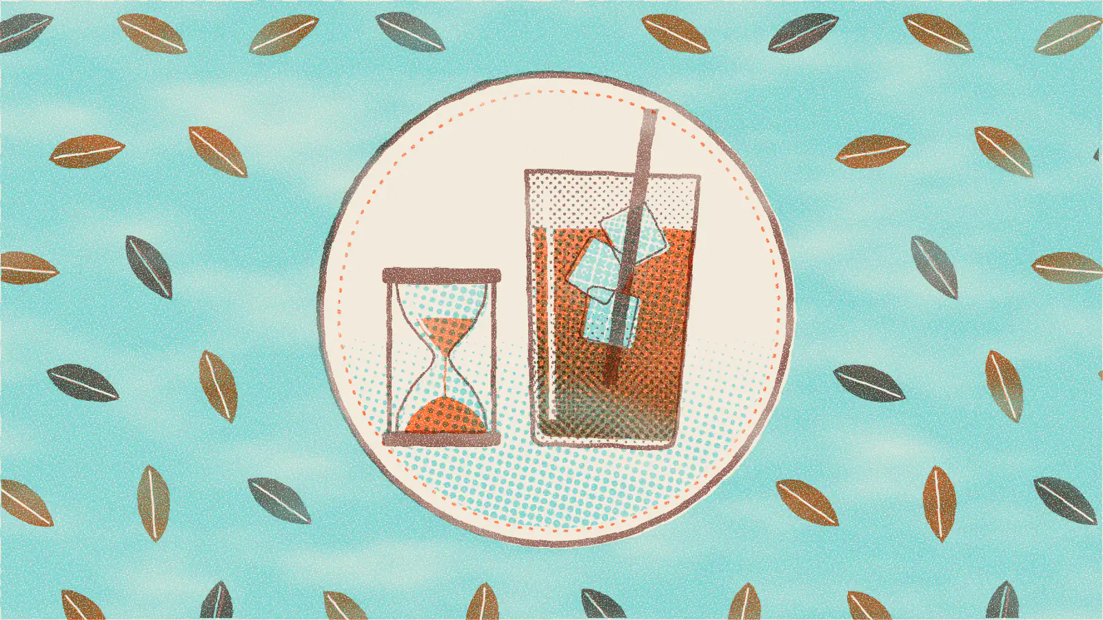 Risograph-style illustration: How Long Does Iced Tea Last in the Fridge?