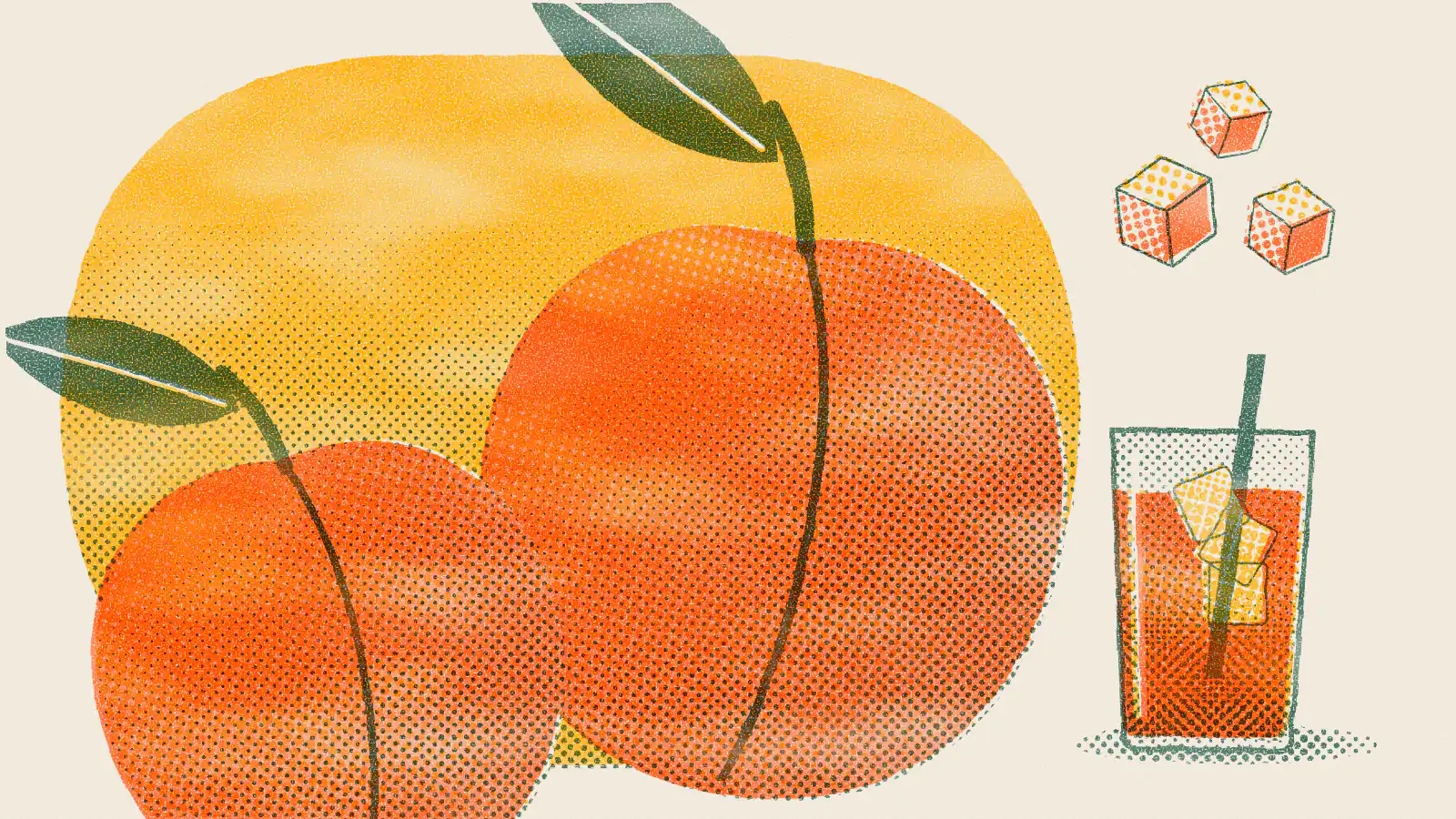 Risograph-style illustration: Great Summertime Iced Tea Recipes to Try This Year
