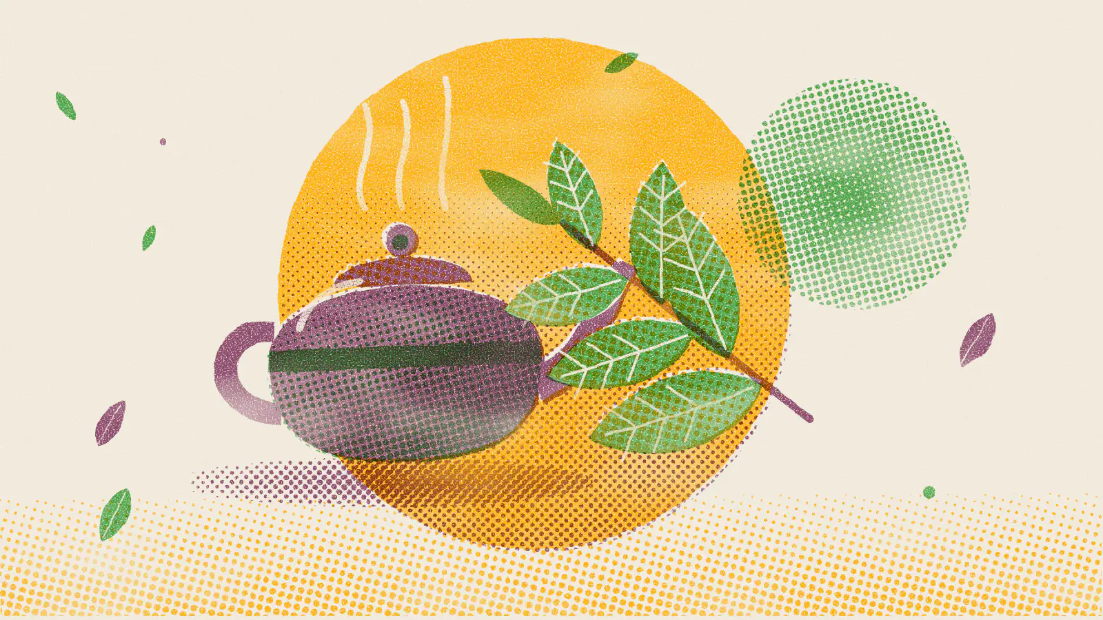 Risograph-style illustration: British Afternoon Tea: History, Etiquette and Menu Guide