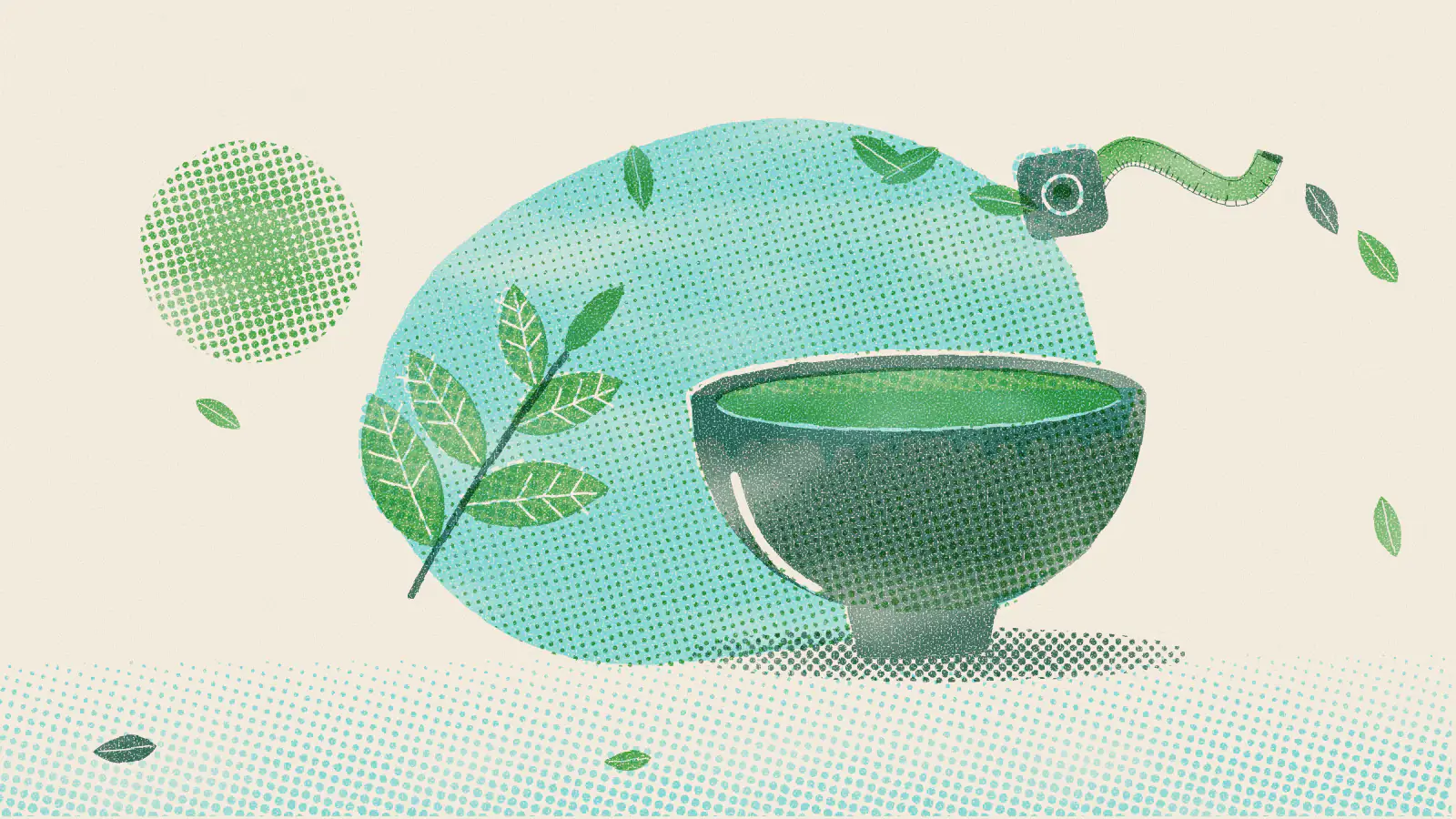 Risograph-style illustration: Best Japanese Tea for Weight Loss: A Complete Guide