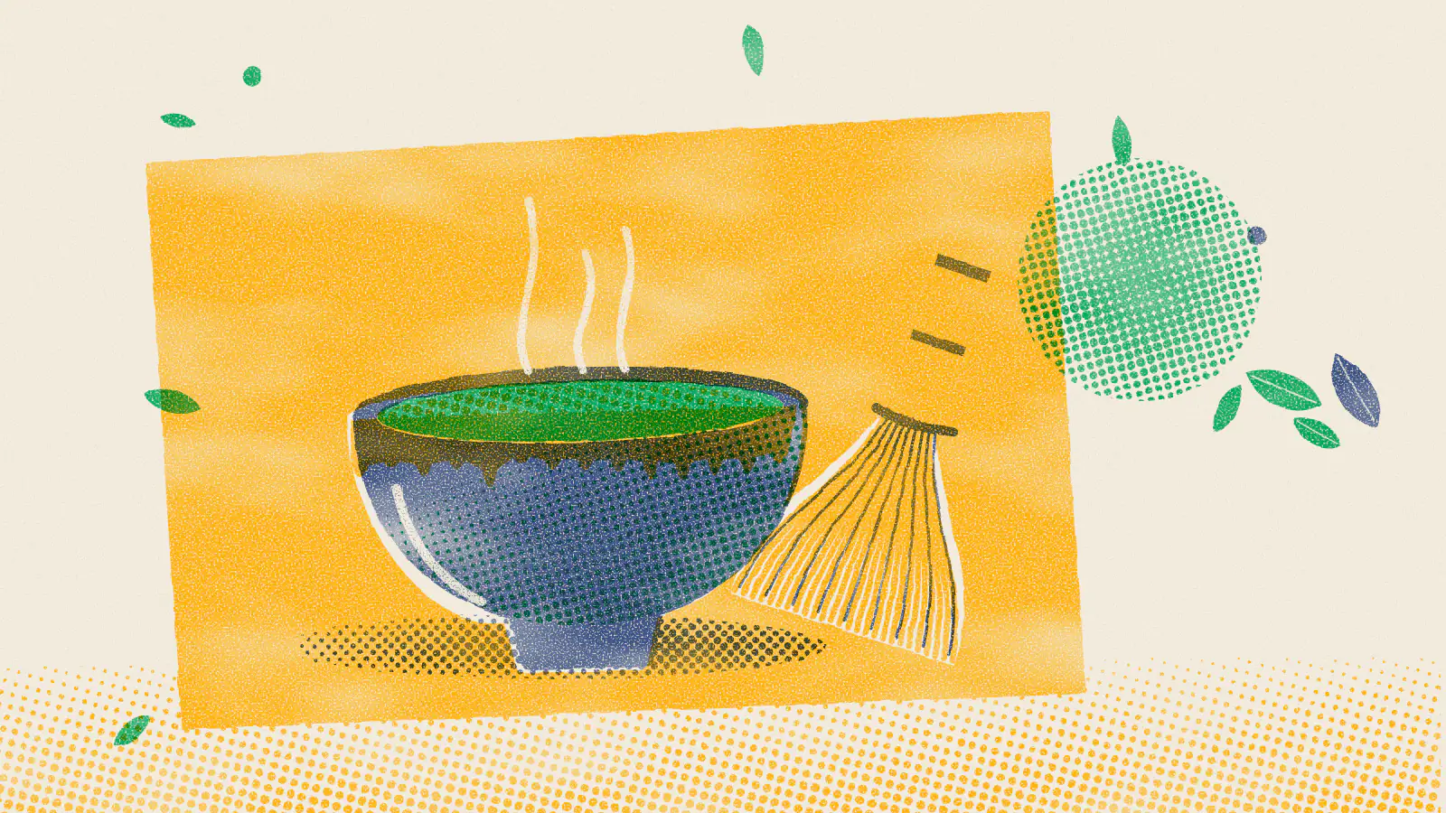 Risograph-style illustration: Matcha for Weight Loss: How to Use It Safely