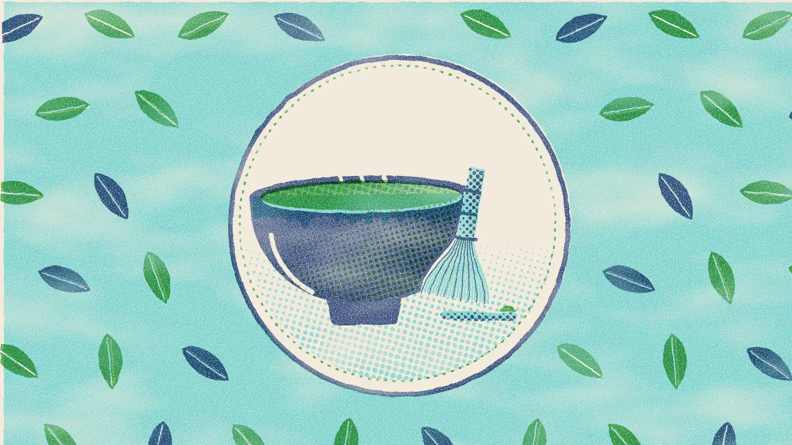 Risograph-style illustration: Matcha Starter Kit: What You Actually Need to Begin