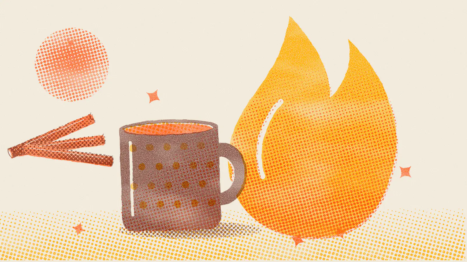 Risograph-style illustration: 9 Best Metabolism Boosting Teas to Try