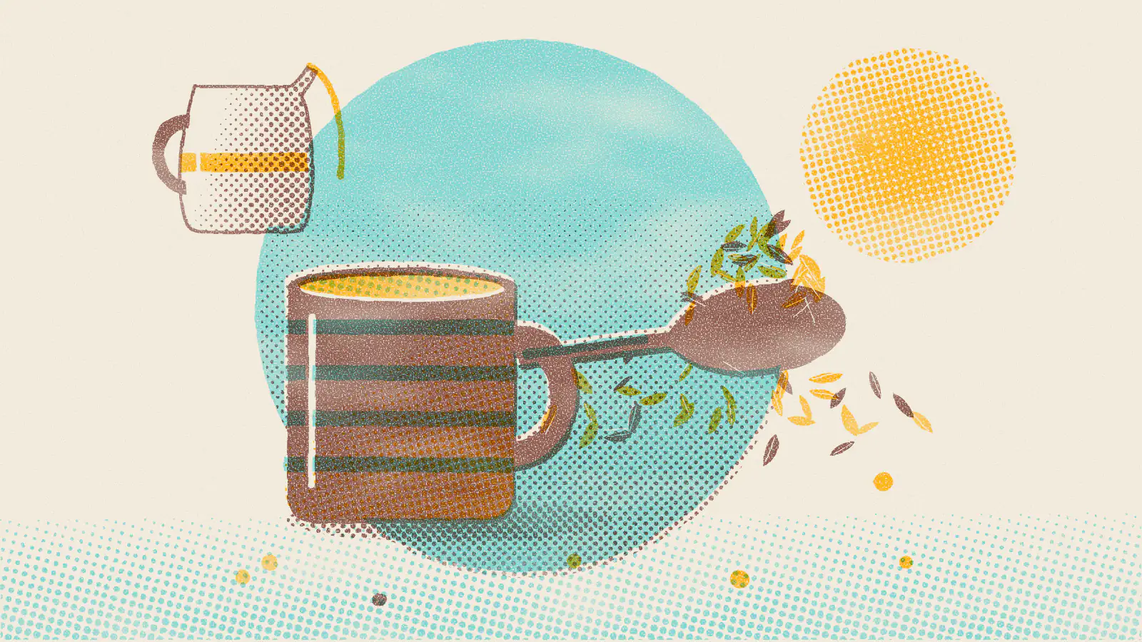 Risograph-style illustration: What Is Milk Tea? History, Types and How to Make It