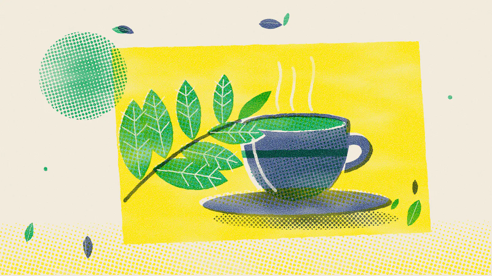 Risograph-style illustration: Best Tea for Arthritis Pain: 5 Types to Try