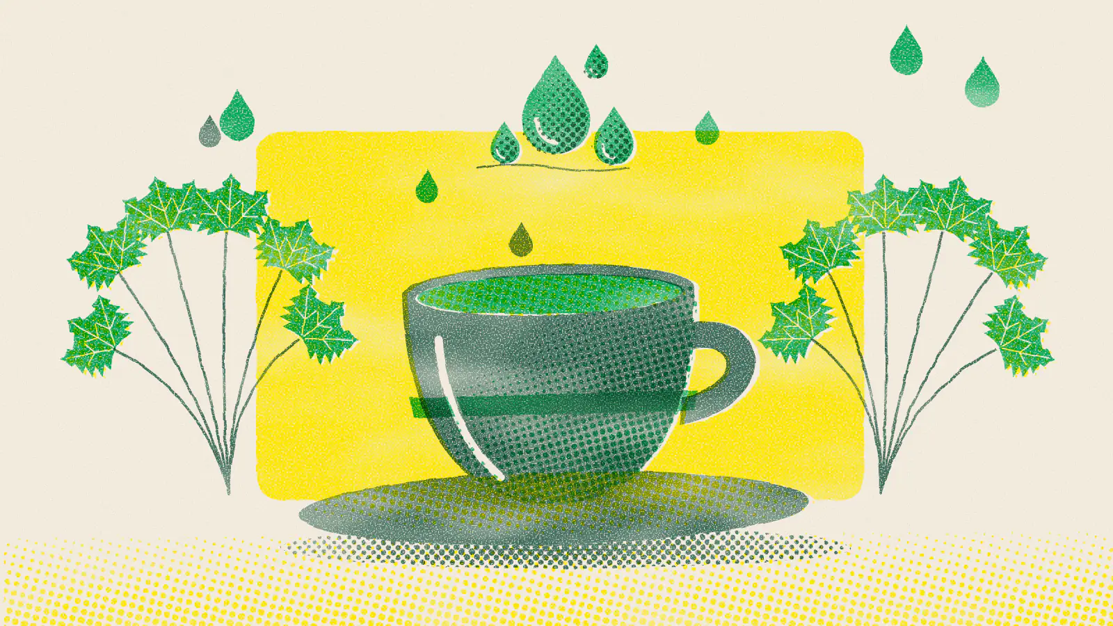 Risograph-style illustration: Does Tea Help With Bladder Infections? What to Know