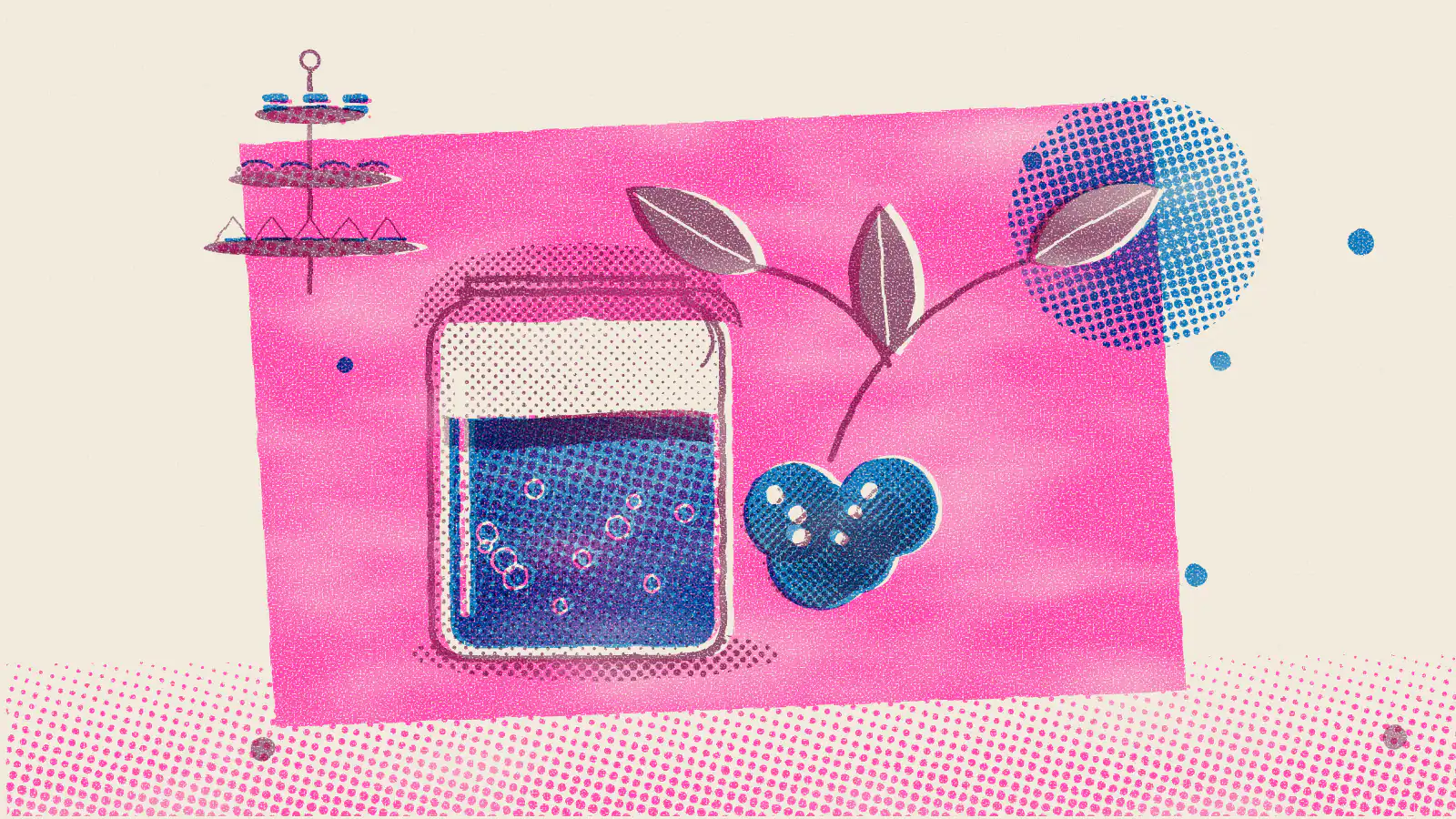 Risograph-style illustration: 6 Ways to Make the Most of Your Tea Time