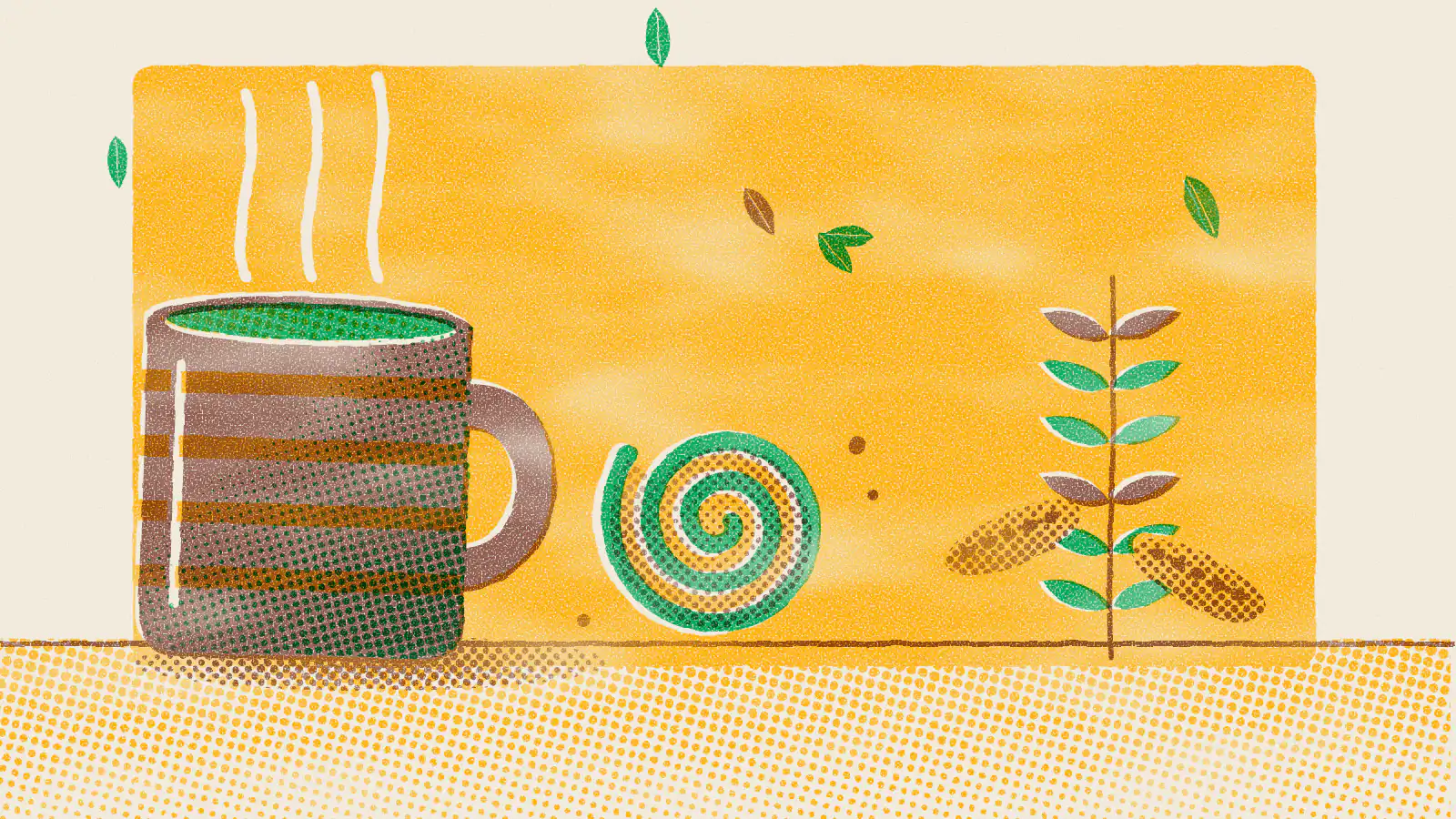 Risograph-style illustration: What Tea Is Good for an Upset Stomach?