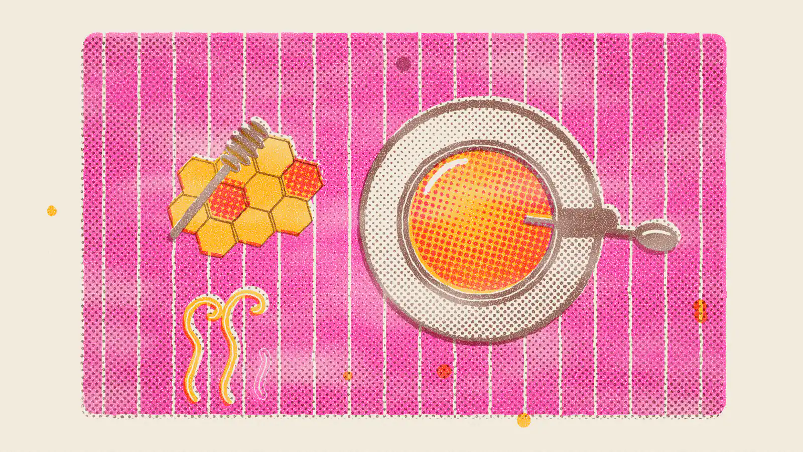 Risograph-style illustration: Best Teas for the Respiratory System and Chest Congestion