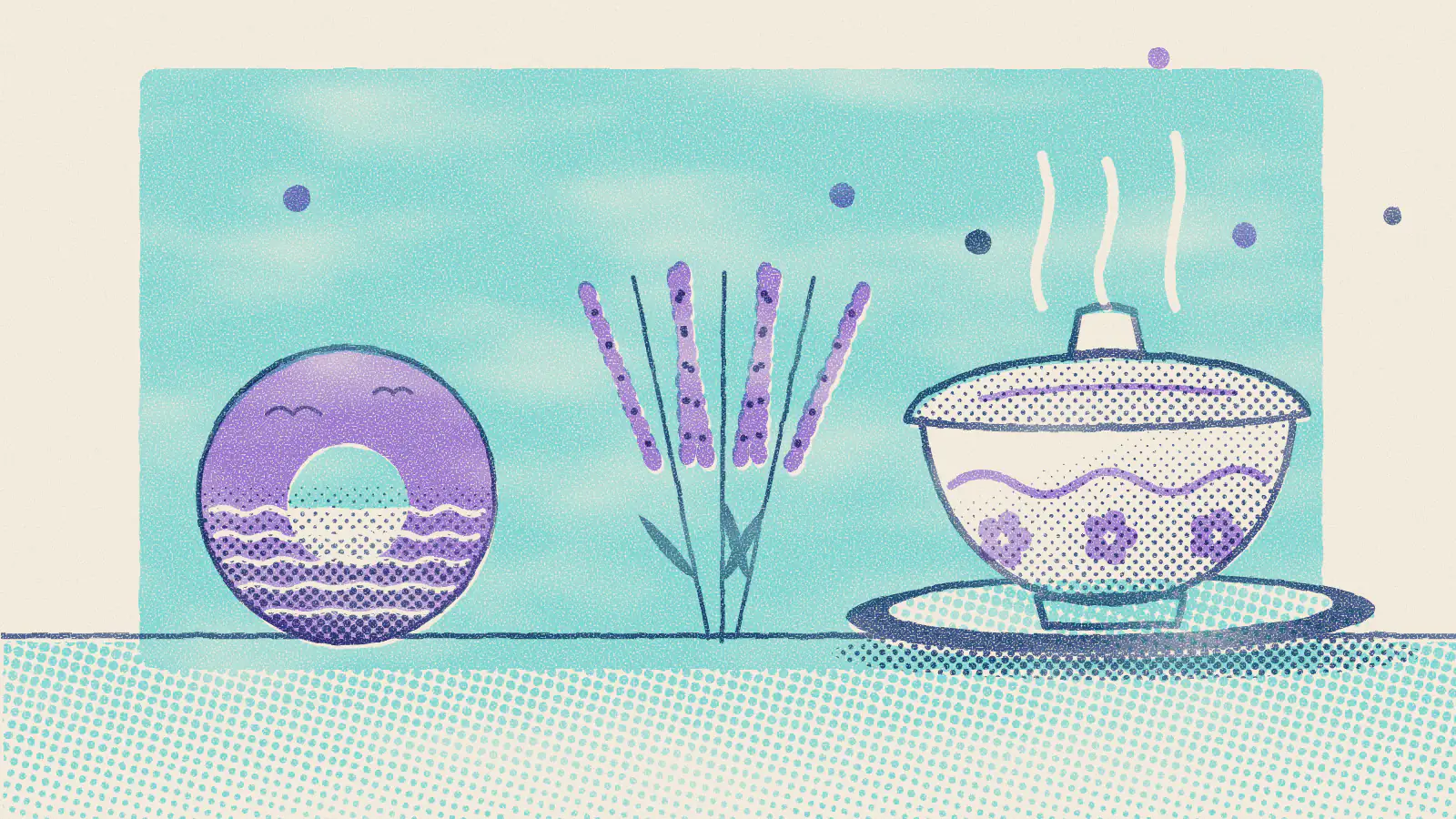 Risograph-style illustration: Are Herbal Teas to Relax Right for You?