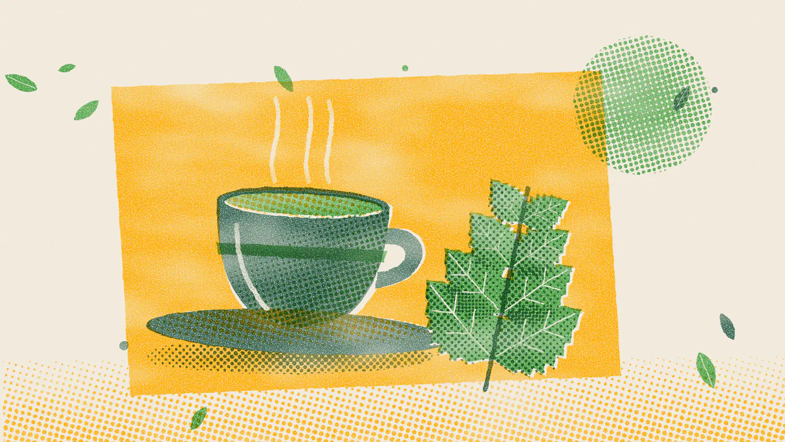 Risograph-style illustration: Reishi Tea Benefits: Uses, Side Effects and How to Make It
