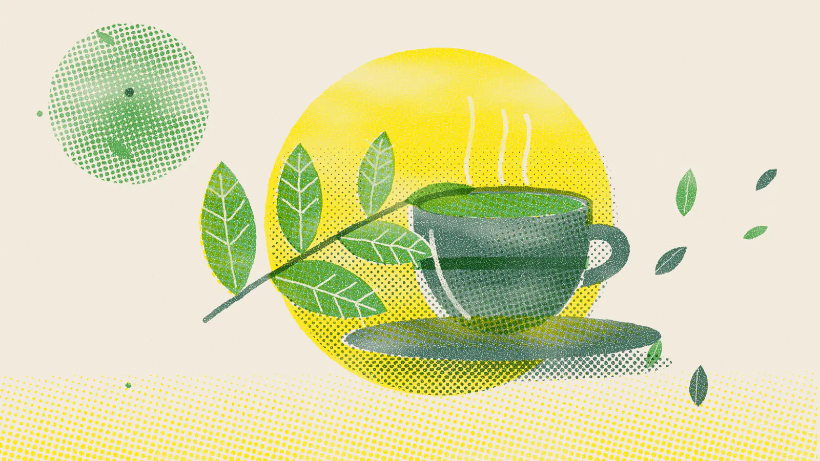 Risograph-style illustration: Perfect Milk Tea: Tips and Tricks for Tea Lovers