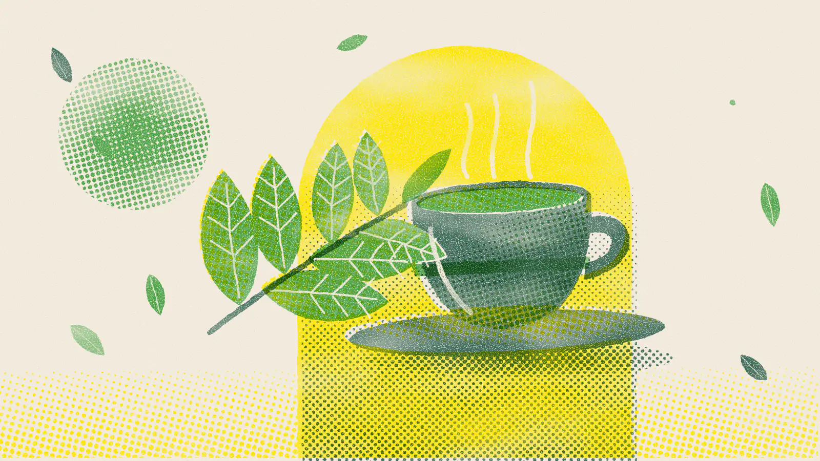 Risograph-style illustration: Best Tea for a Hangover: Soothe Your Head and Stomach