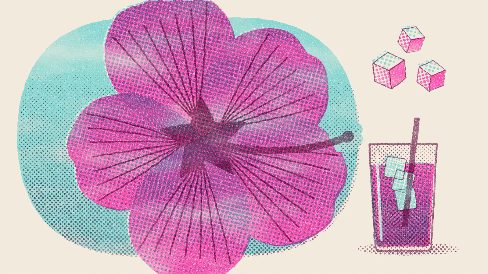 Risograph-style illustration: What Iced Tea Is Good for You? Benefits and Precautions