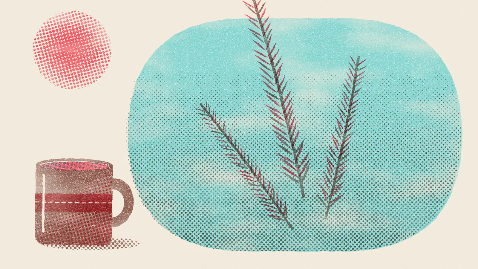 Risograph-style illustration: What Is Herbal Tea? A Beginner's Guide