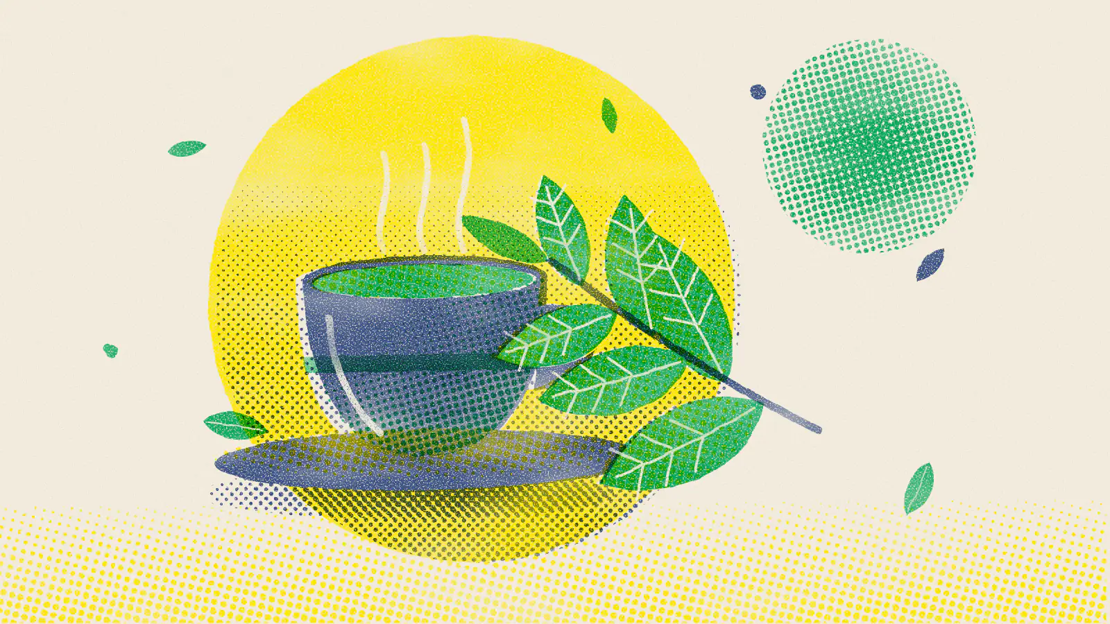 Risograph-style illustration: What Tea Is Good for Inflammation? 9 Options to Try
