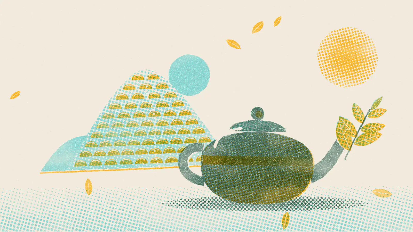 Risograph-style illustration: Where Is Tea Grown? The Top Producing Countries