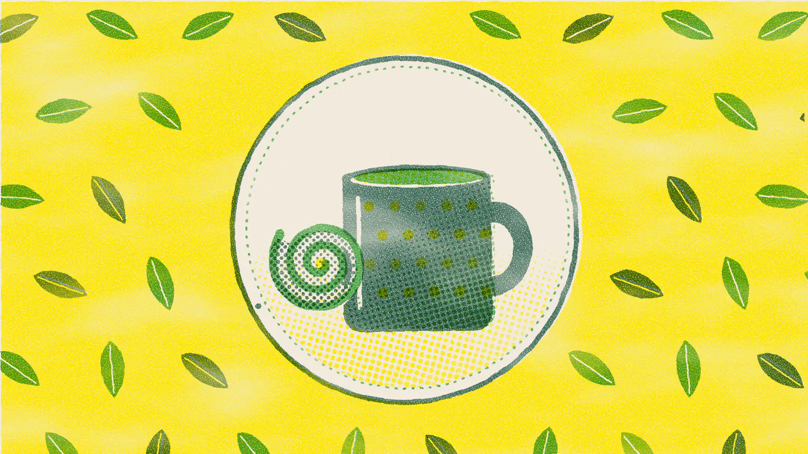 Risograph-style illustration: Which Tea Helps Digestion? 4 Best Teas for Gut Health